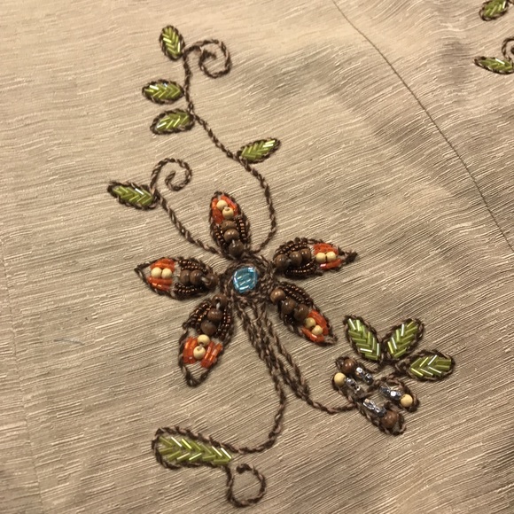 SILKLAND Beige size 6 A-line Skirt 100% silk - Picture 3 of 5